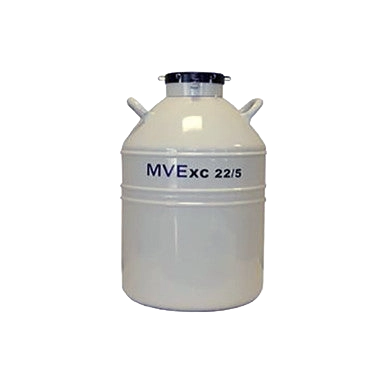 MVE XC 22/5 - 22.4 liter/40 day tank - holds 2,400 - 1/2 mL straws, bulk  3,666,"Cryogenic tank with side handles and lid"