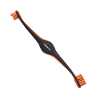 BrushMate Premium Toothbrush,"Black double-ended toothbrush with orange bristles"