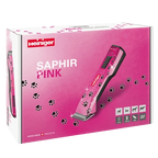 Pink Paws Saphir Cordless Clipper Two Batteries by Heiniger,"Pink retail box with clipper image and paw print design"