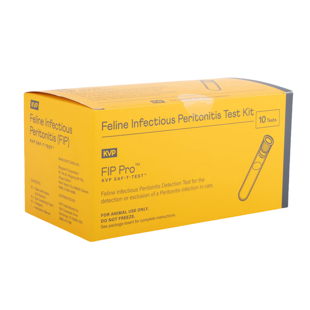FIP Pro™ Feline Peritonitis,"Yellow test kit box with test tube illustration"