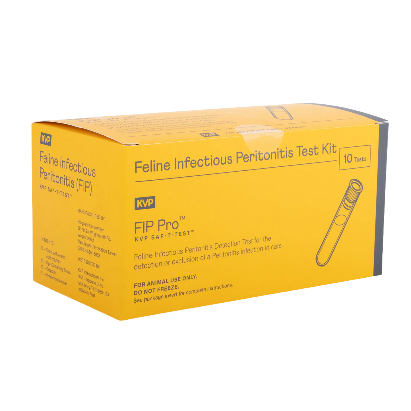 FIP Pro™ Feline Peritonitis,"Yellow test kit box with test tube illustration"