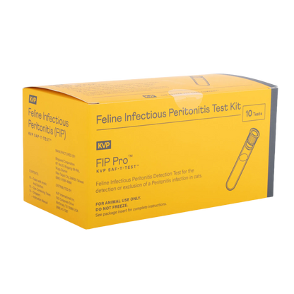 FIP Pro™ Feline Peritonitis,"Yellow test kit box with test tube illustration"