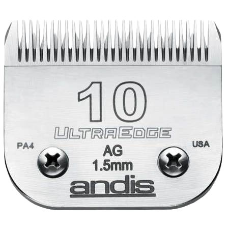 Andis® UltraEdge® Blades,"Close-up of metal clipper blade with fine teeth"