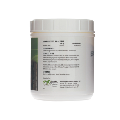 Elevate Maintenance Powder,"White plastic tub showing back label"