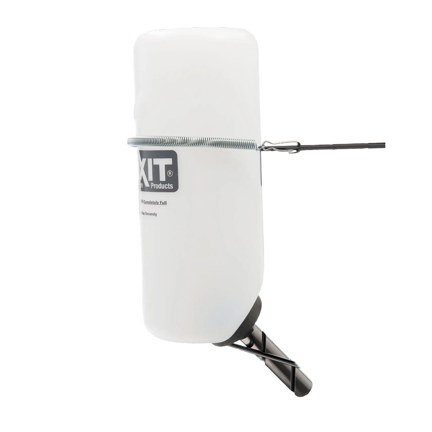 Lixit® Dog Waterer,"White mounted water bottle with wire holder and drinking tube"