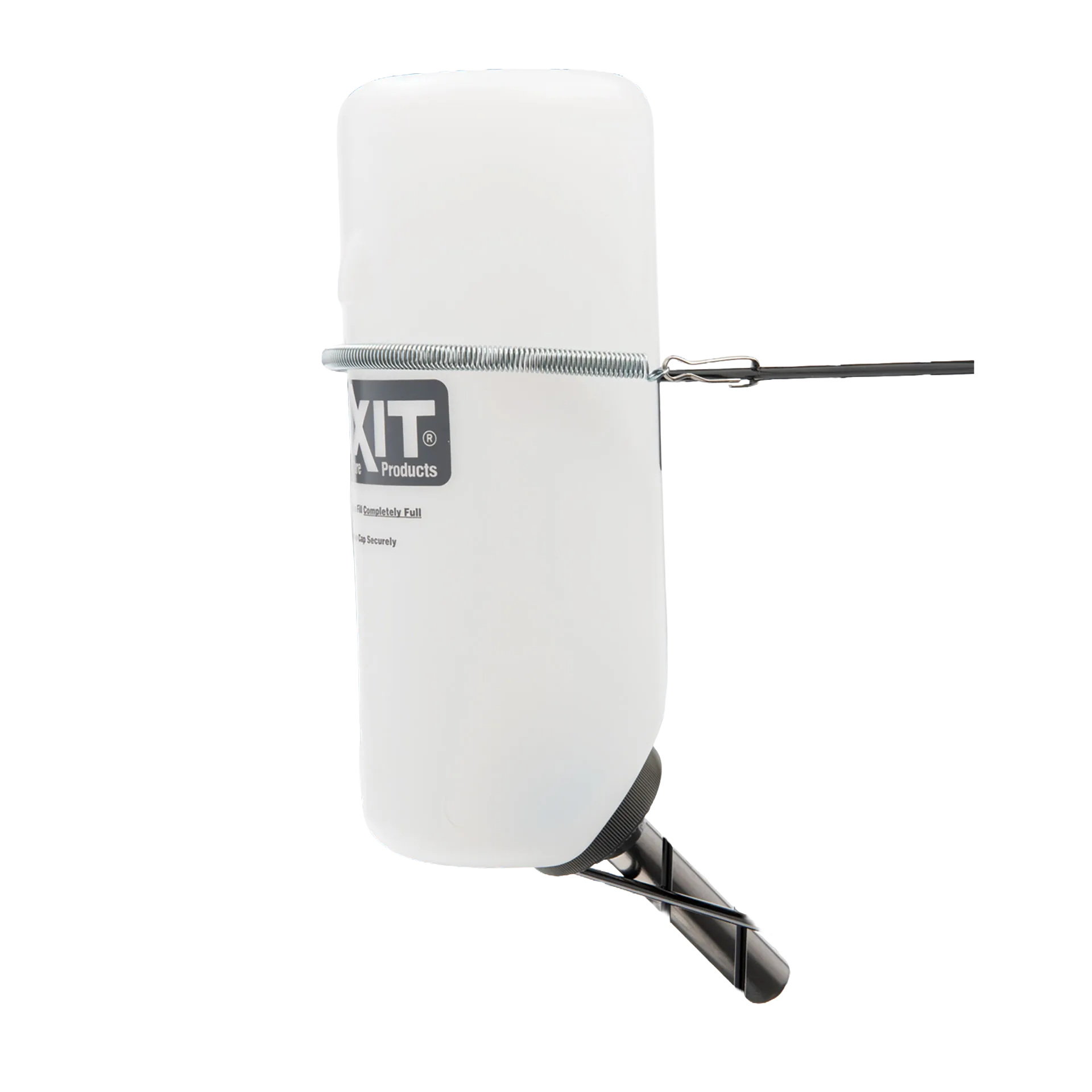 Lixit® Dog Waterer,"White mounted water bottle with wire holder and drinking tube"