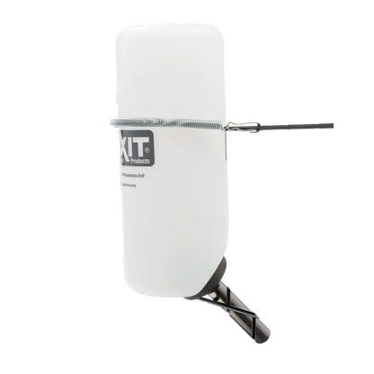 Lixit® Dog Waterer,"White mounted water bottle with wire holder and drinking tube"