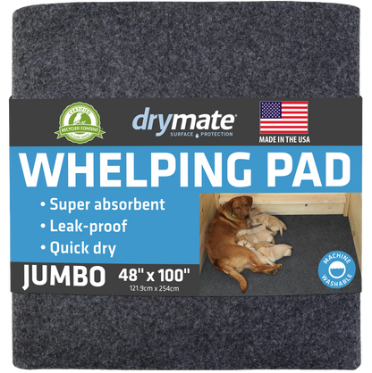 Whelping Pads for Dogs,"Folded gray pad with product wrap around the front"
