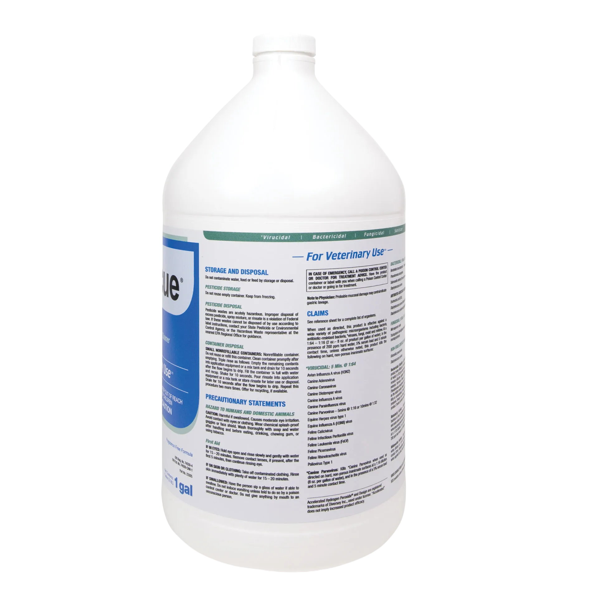 Rescue®  Disinfectant Cleaner,"White gallon bottle with side label"