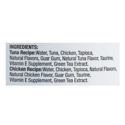 Inaba® Churu® Cat Treats,"Close-up of package ingredients panel"