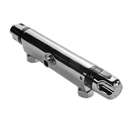 Dog Grooming Electric Tub with Lift-up Door by Waggz,"Chrome tub faucet with temperature control markings"
