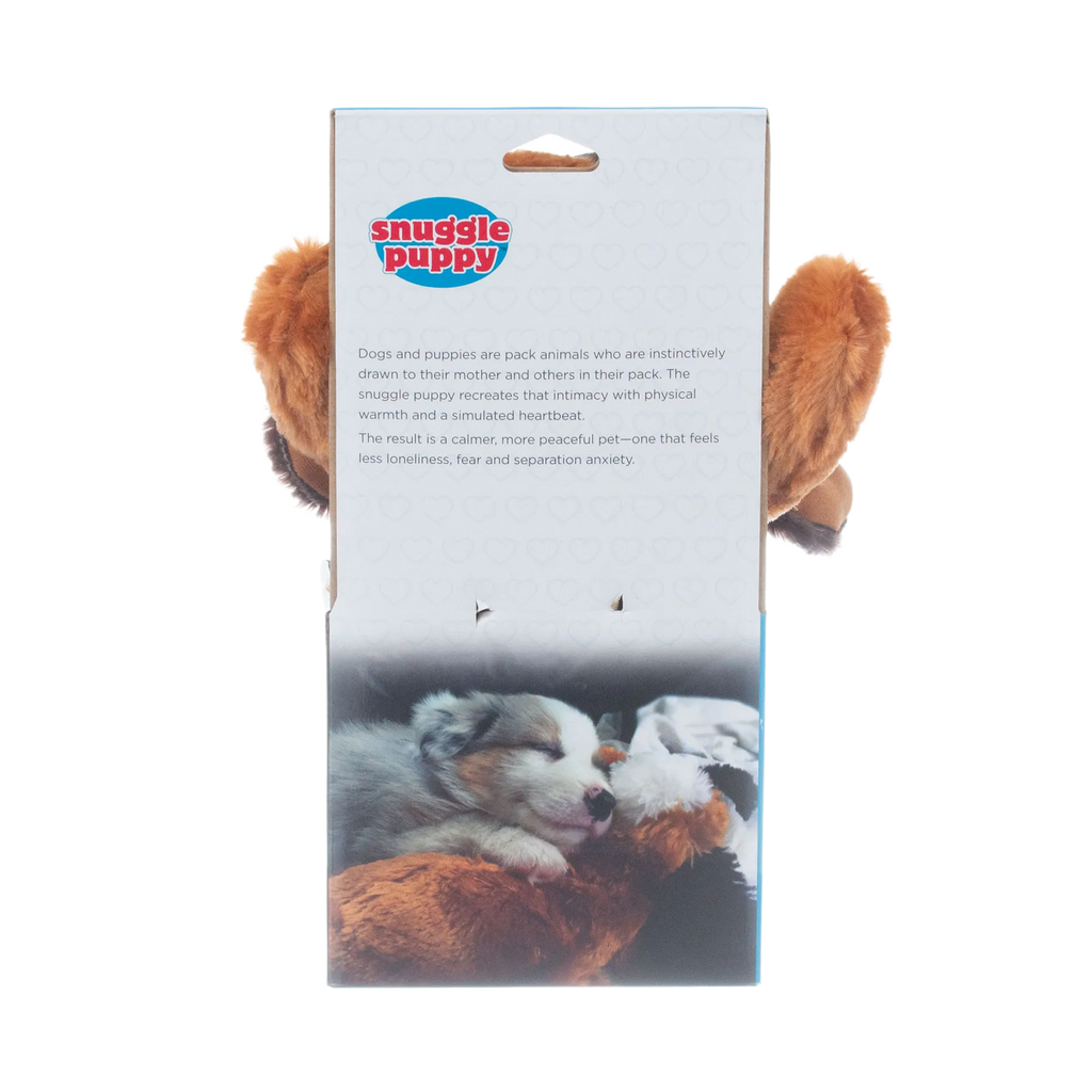 Snuggle Puppy & Kitten,"Back of product box with plush dog ears visible"