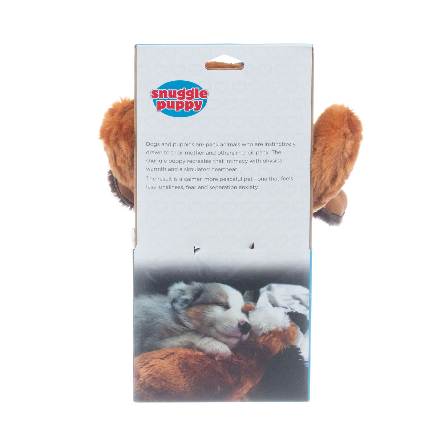 Snuggle Puppy & Kitten,"Back of product box with plush dog ears visible"