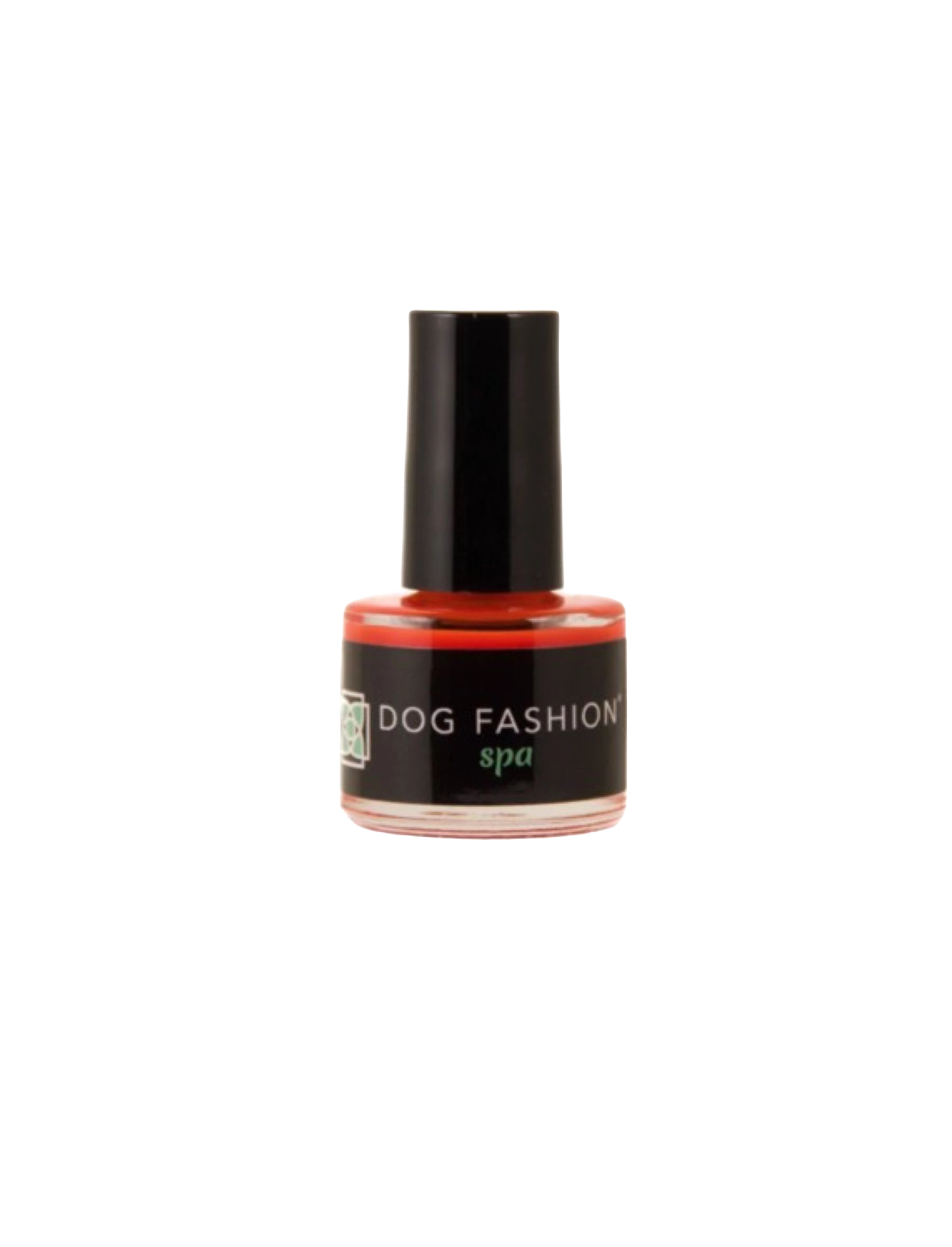 Non-toxic Nail Polish,"Small nail polish bottle with black cap and coral-red polish"