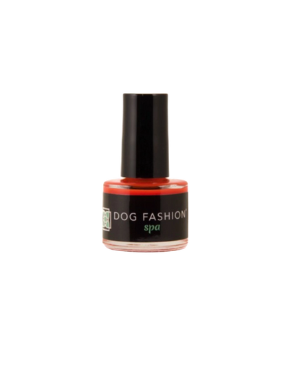 Non-toxic Nail Polish,"Small nail polish bottle with black cap and coral-red polish"