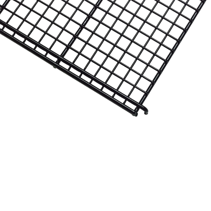 Midwest® Puppy Playpen,"Black wire grid floor panel corner detail"