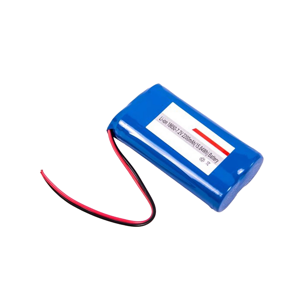 Flexineb® Battery and Charger System,"Blue battery pack with red and black wires"