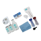 Udderly EZ Horse Milker,"Milking kit with bottles, blue cloth, filters, and vials"