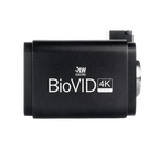 BioVID 4K 8MP Ultra HD Microscope Camera,"Black microscope camera side view with silver lens mount"