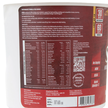 BotuMix Speed Powder,"Back view of supplement tub with label panel and barcode"