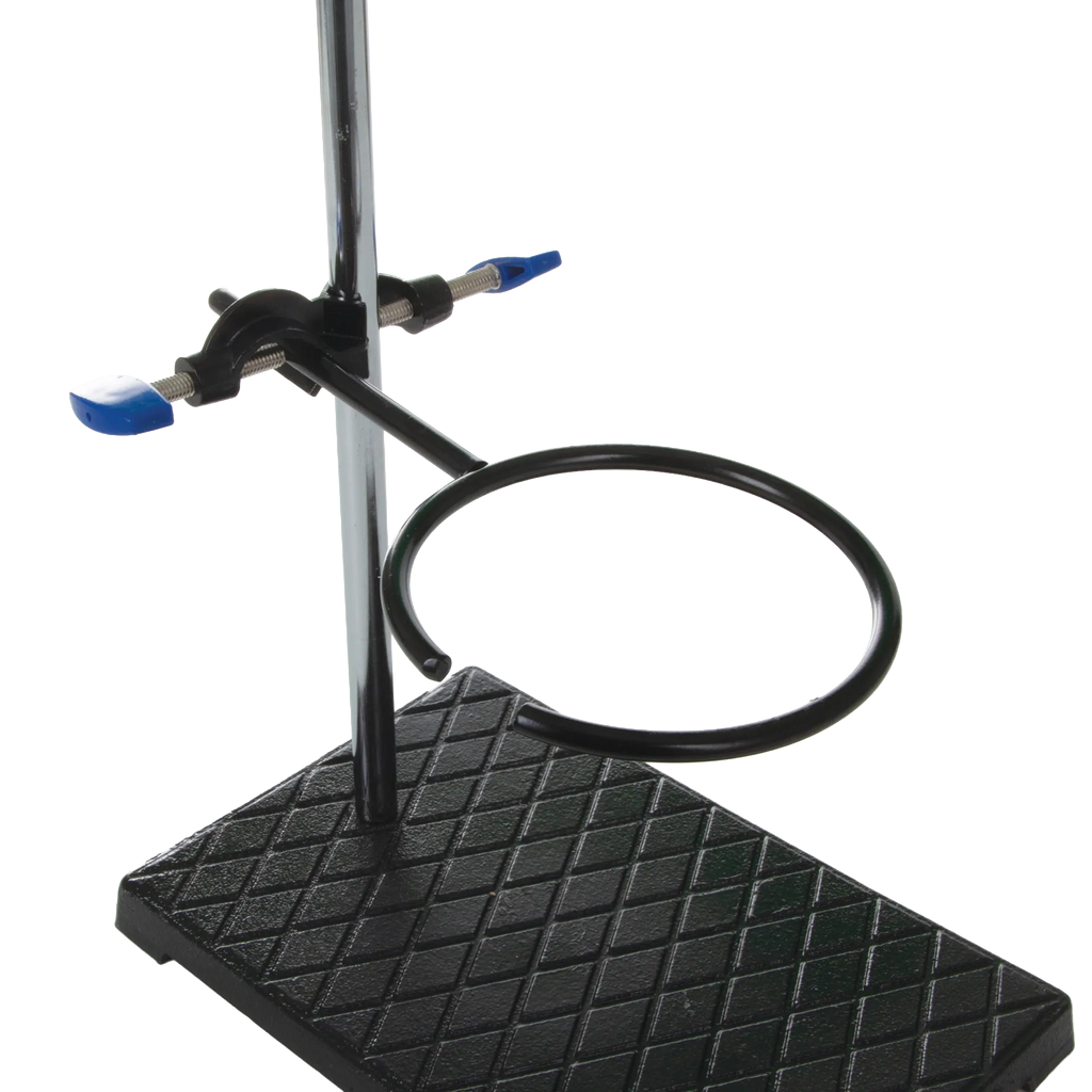 Support Stand and Ring for embryo filters,"Black support stand with metal rod and ring clamp"