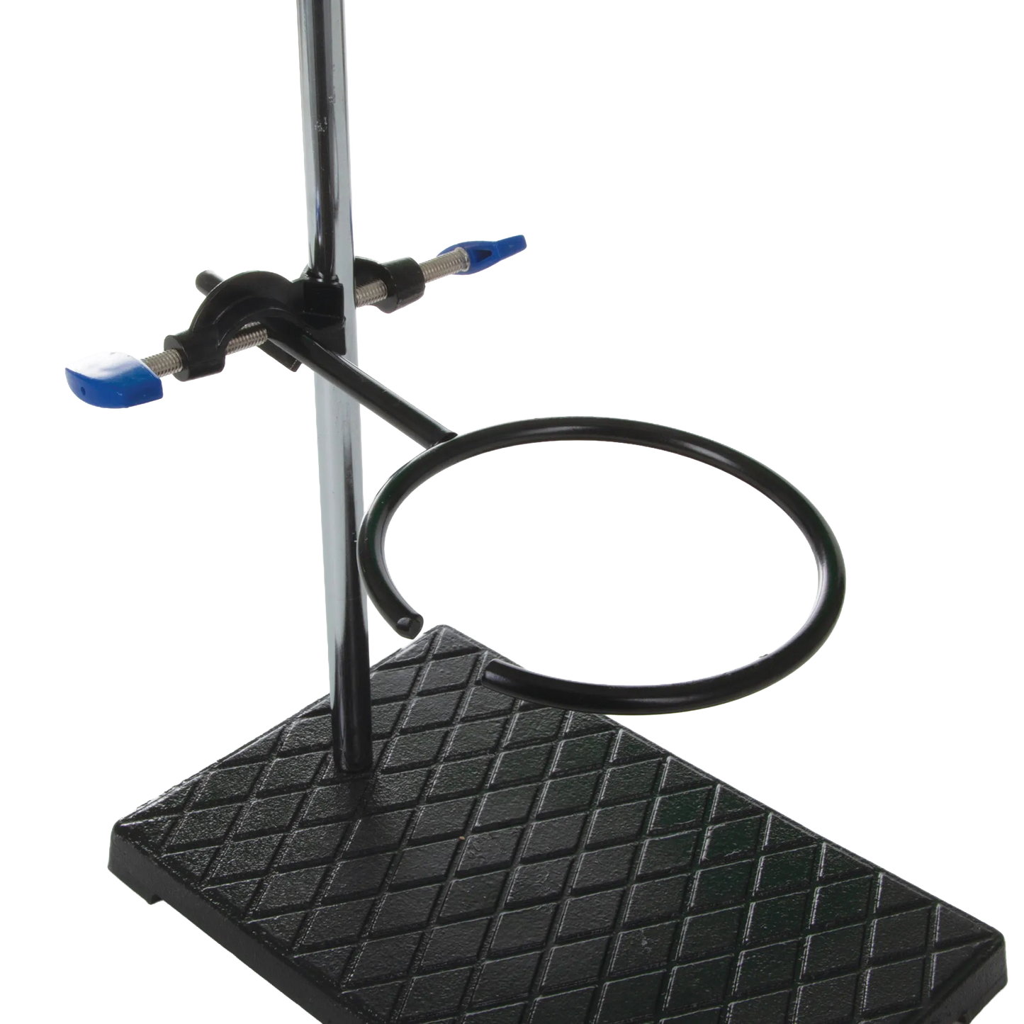 Support Stand and Ring for embryo filters,"Black support stand with metal rod and ring clamp"