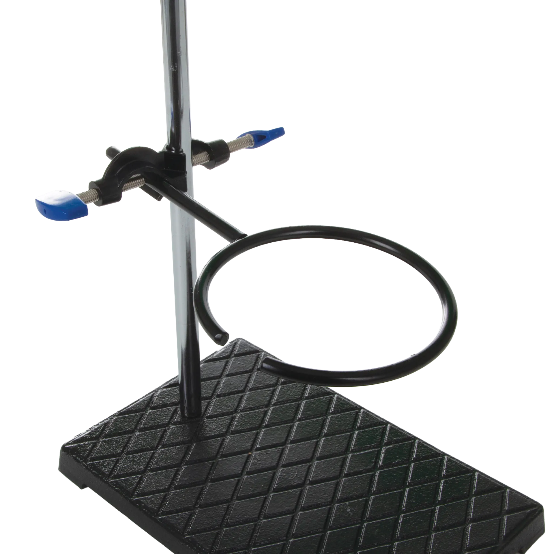 Support Stand and Ring for embryo filters,"Black support stand with metal rod and ring clamp"