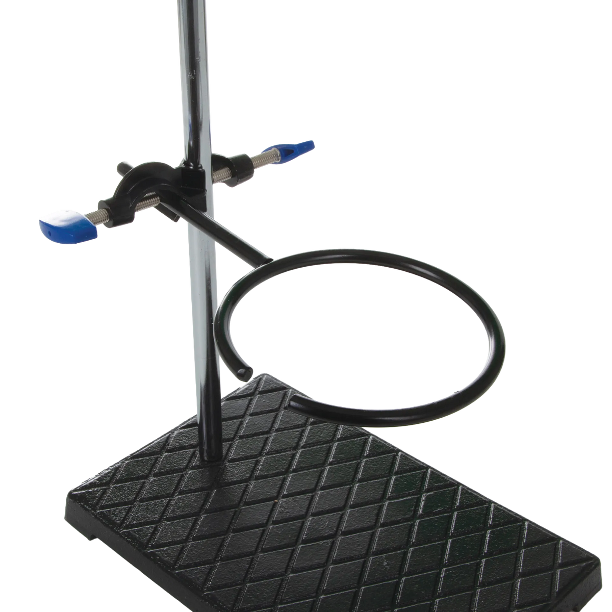Support Stand and Ring for embryo filters,"Black support stand with metal rod and ring clamp"