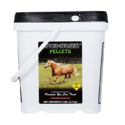 Acti-Flex Pellets for Horses,"White bucket with black lid and front horse label"
