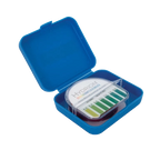 pH Strips Diagger,"Open blue case with pH test strip dispenser"