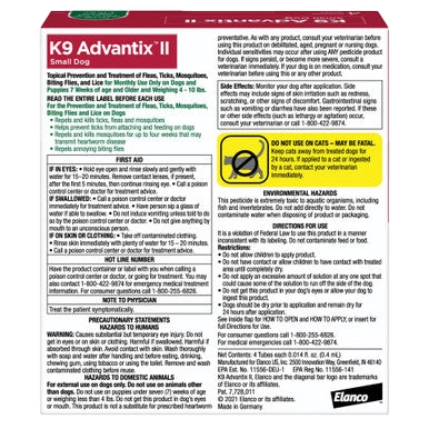 K9 Advantix™ II,"Front view of small dog product box"