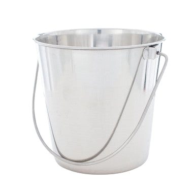 Stainless Steel Pails,"Open metal pail with wire handle"