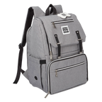 Ultimate Week Away Backpack,"Gray backpack with flap top and large front zip compartment"