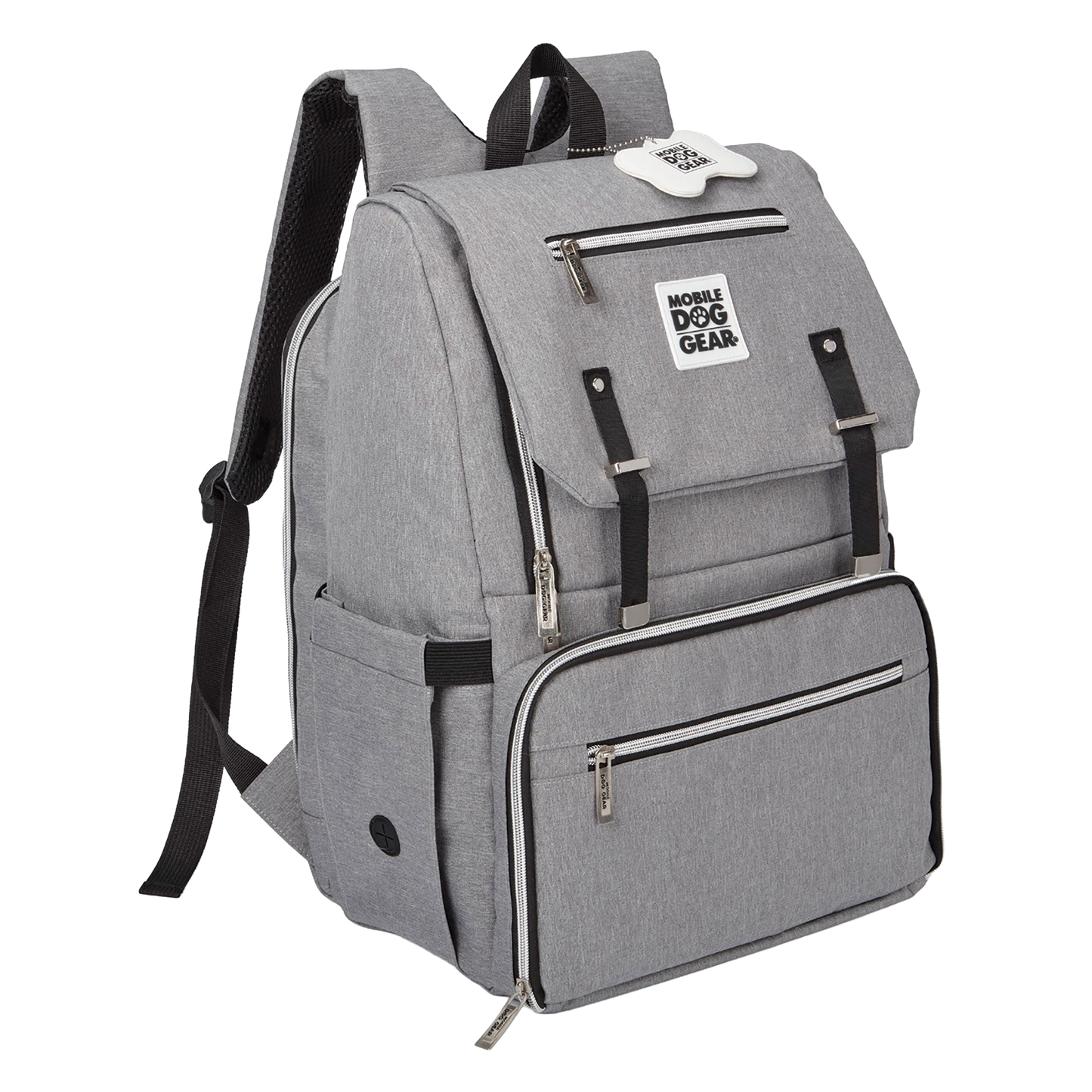 Ultimate Week Away Backpack,"Gray backpack with flap top and large front zip compartment"