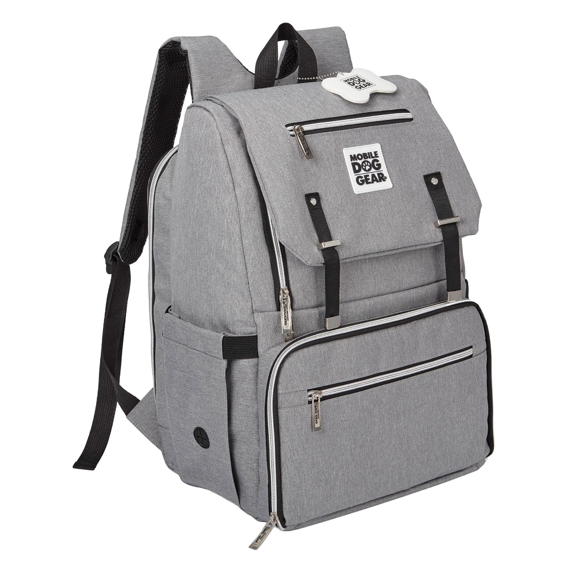 Ultimate Week Away Backpack,"Gray backpack with flap top and large front zip compartment"