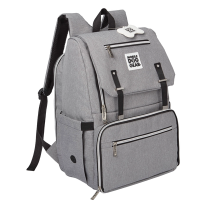 Ultimate Week Away Backpack,"Gray backpack with flap top and large front zip compartment"