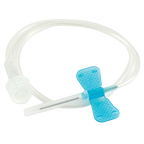 Winged Infusion Set,"Clear tubing with needle and blue butterfly wings"