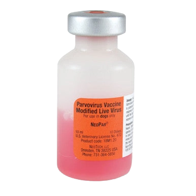 NeoPar® Parvo Vaccine for Dogs, 10 dose vial,"Single vaccine vial with silver cap and orange label"