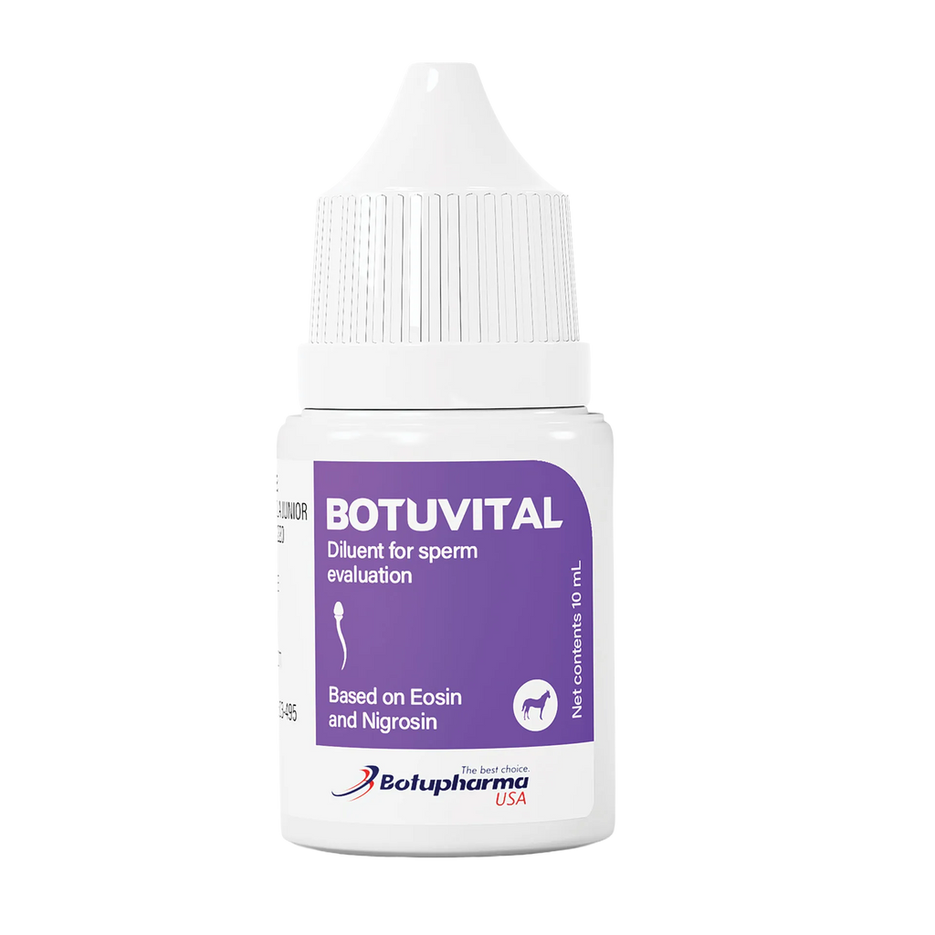 Botu Vital Stain,"White bottle with ribbed cap and purple front label"