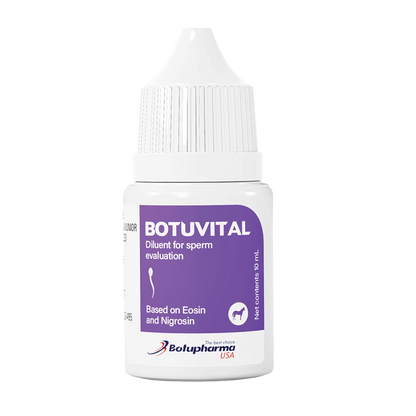 Botu Vital Stain,"White bottle with ribbed cap and purple front label"