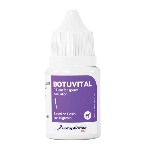 Botu Vital Stain,"White bottle with ribbed cap and purple front label"