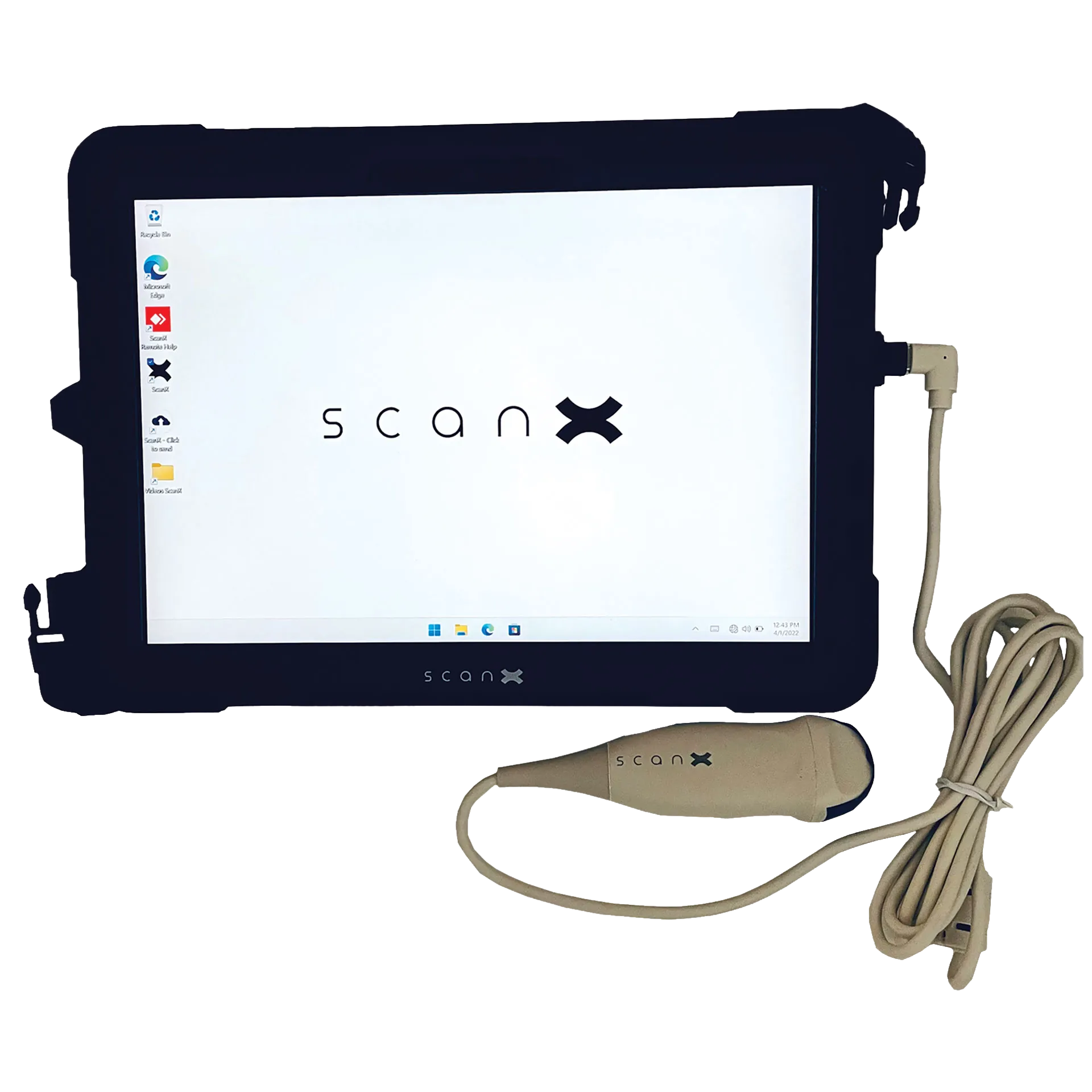 ScanX Portable Ultrasound,"Tablet display with connected handheld ultrasound probe"
