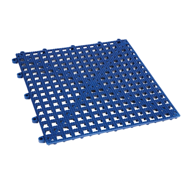 Dri-Dek® Flooring,"Blue interlocking drainage floor tile panel"