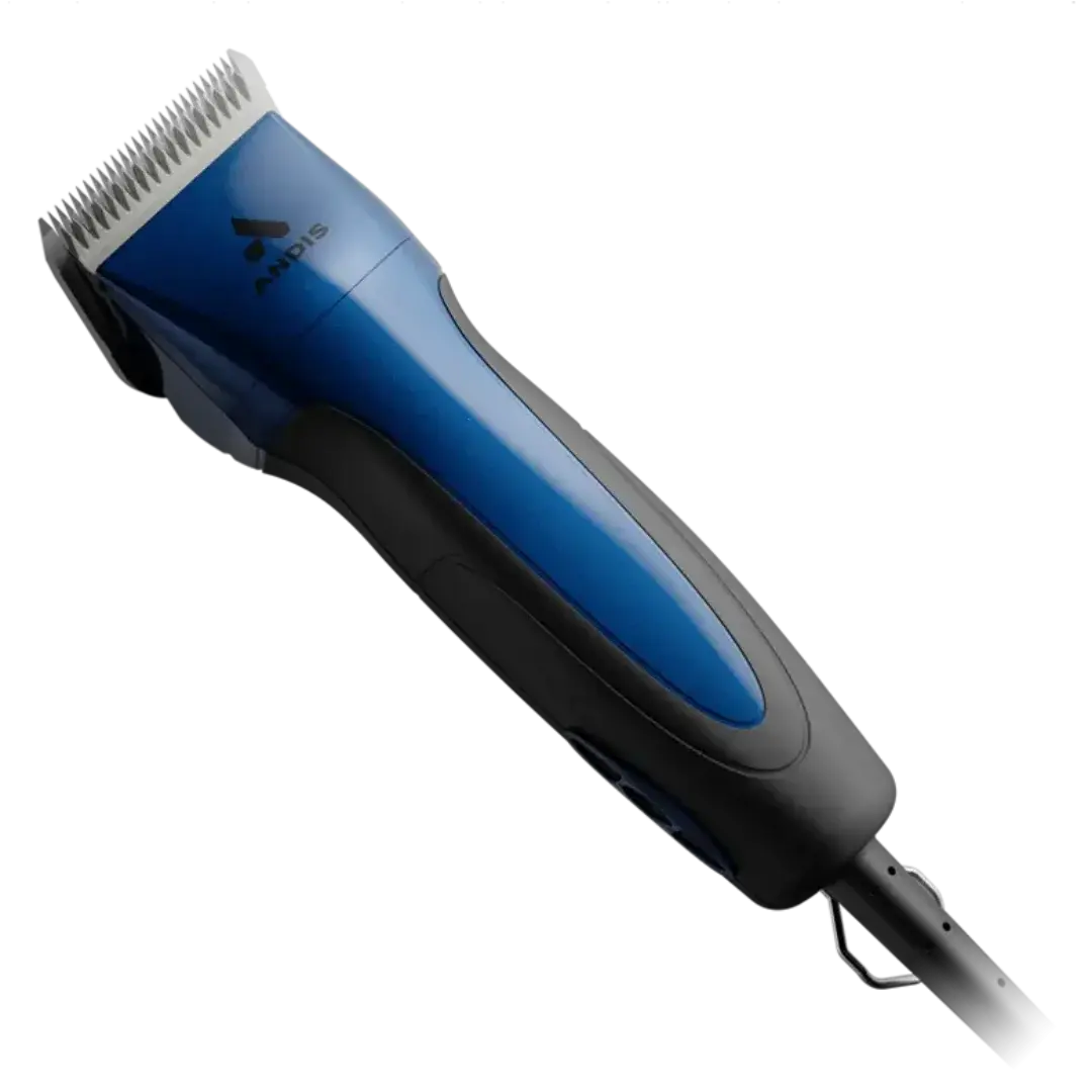 Excel 5-Speed Detachable Blade Clipper Blue by Andis,"Blue and black corded clipper with metal blade"