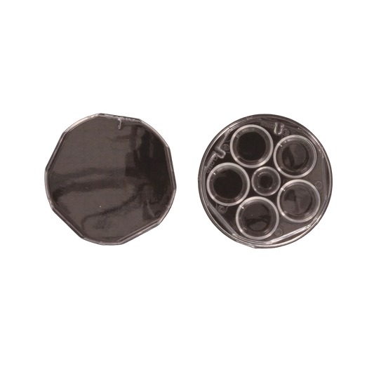 WTA 5 WELL DISHES,"Open clear five-well dish with separate lid"