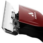 Pulse ZR II Red Clipper #30W by Andis,"Red clipper head with metal blade close-up"
