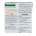 Advantage™ II for Cats,"Back of box with directions and warning panels"