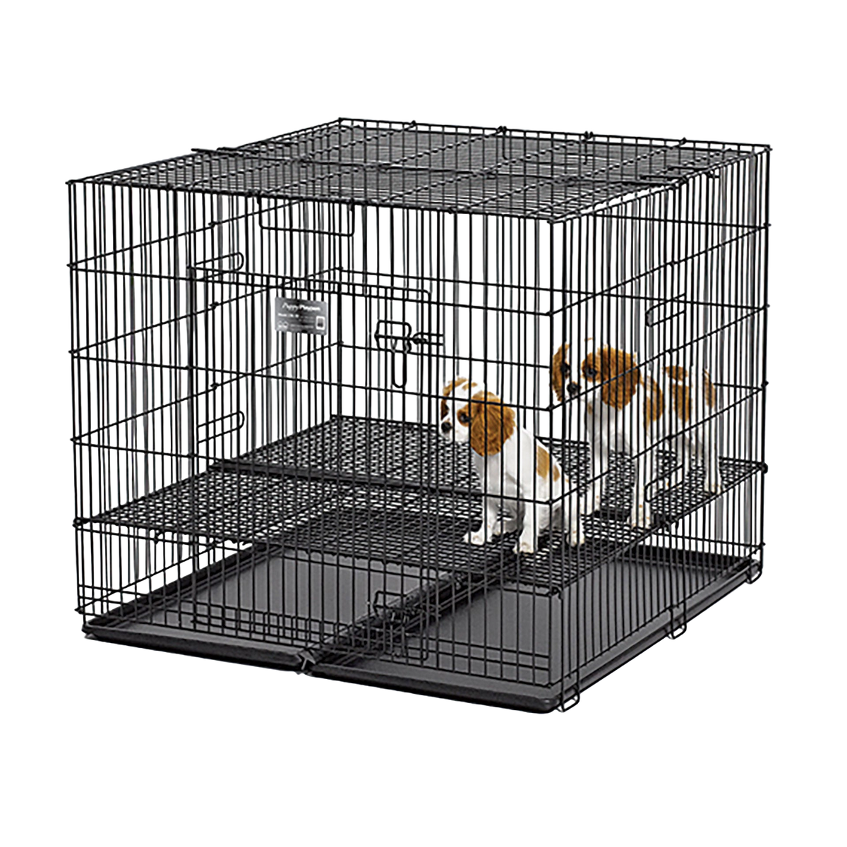 Midwest® Puppy Playpen,"Black wire playpen with floor grid and tray"