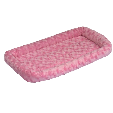 Quiet Time Pet Beds,"Pink rectangular plush pet bed with raised bolstered sides"