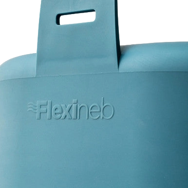 Flexineb® E3 Portable Equine Nebulizer Complete System with 2 Standard Med Cups,"Blue nebulizer case close-up with handle"